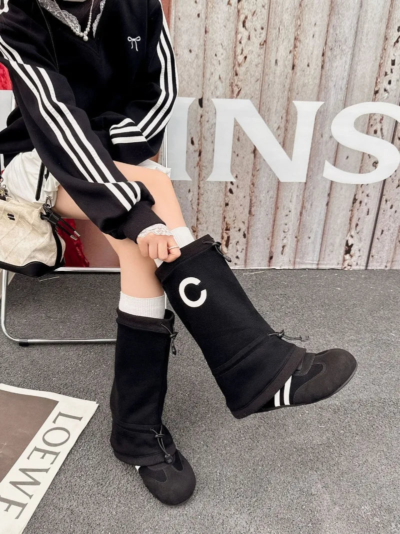 Women’s Fashion Slouchy Mid Calf Flat Boots
