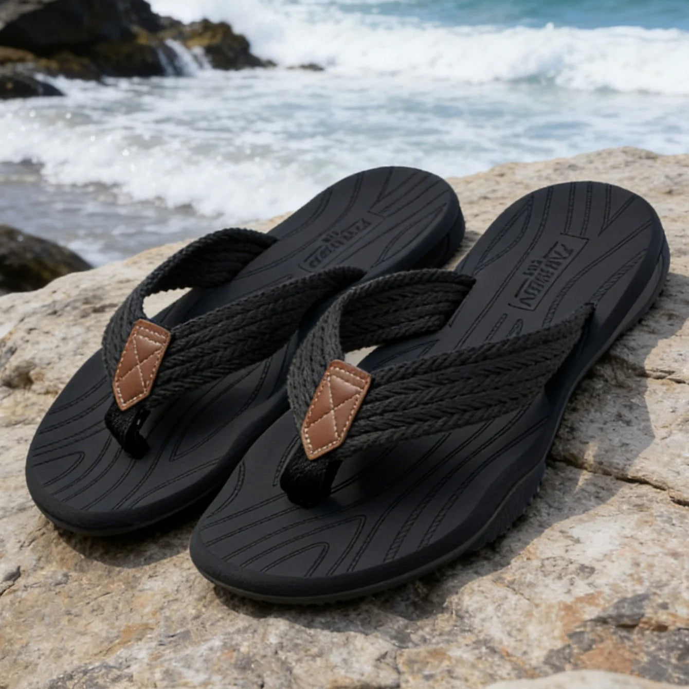 Aloueta Men's Coal Flip Flops For Summer Wanderlust
