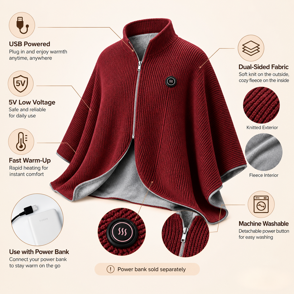 Toasty Alouetta Heated Shawl
