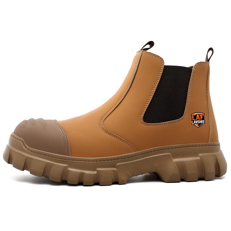 Men's Steel Toe Chelsea Work Boots - Lightweight, Anti-Slip Safety Boots