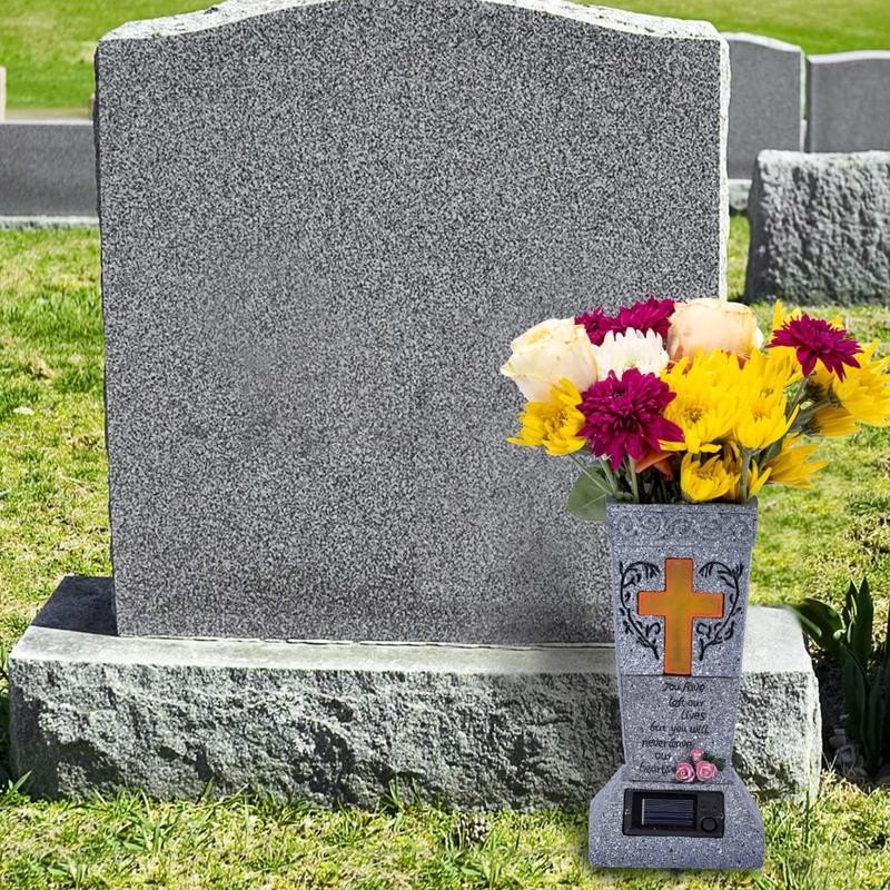 Solar Cross Memorial Vase ⭐
