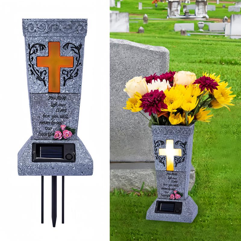 Solar Cross Memorial Vase ⭐