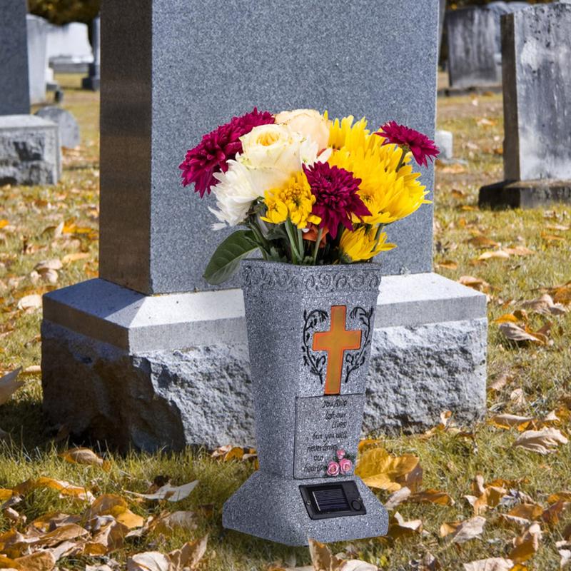 Solar Cross Memorial Vase ⭐