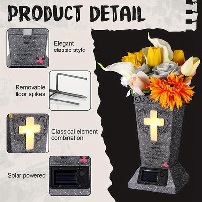 Solar Cross Memorial Vase ⭐