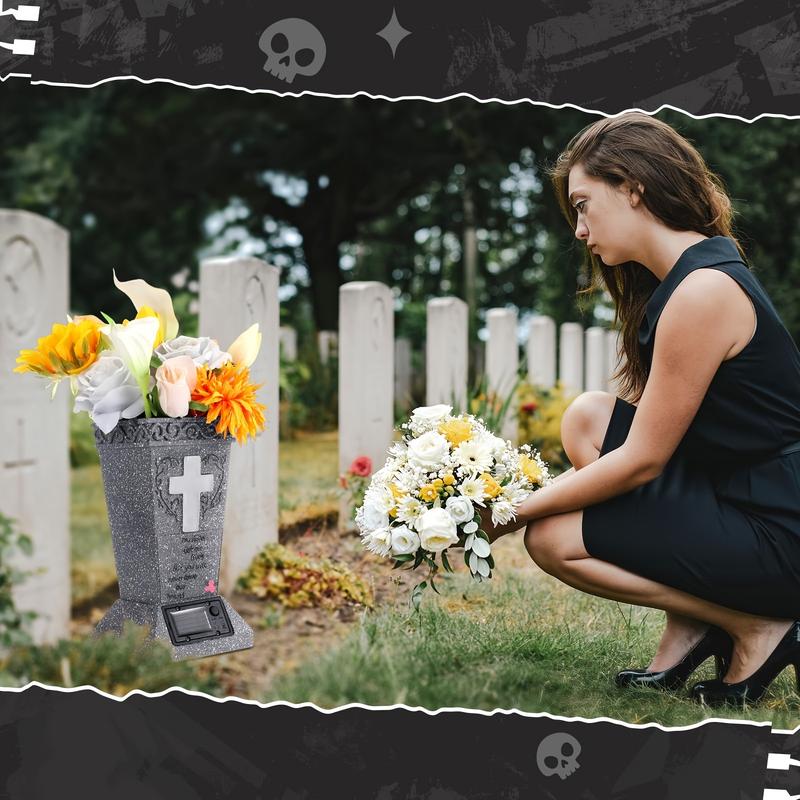 Solar Cross Memorial Vase ⭐