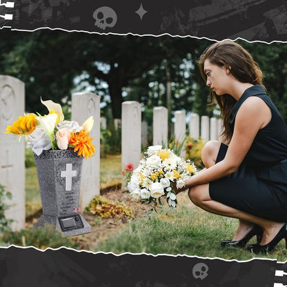 Solar Cross Memorial Vase ⭐