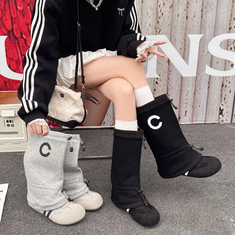 Women’s Fashion Slouchy Mid Calf Flat Boots