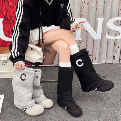 Women’s Fashion Slouchy Mid Calf Flat Boots