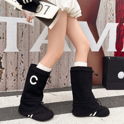 Women’s Fashion Slouchy Mid Calf Flat Boots