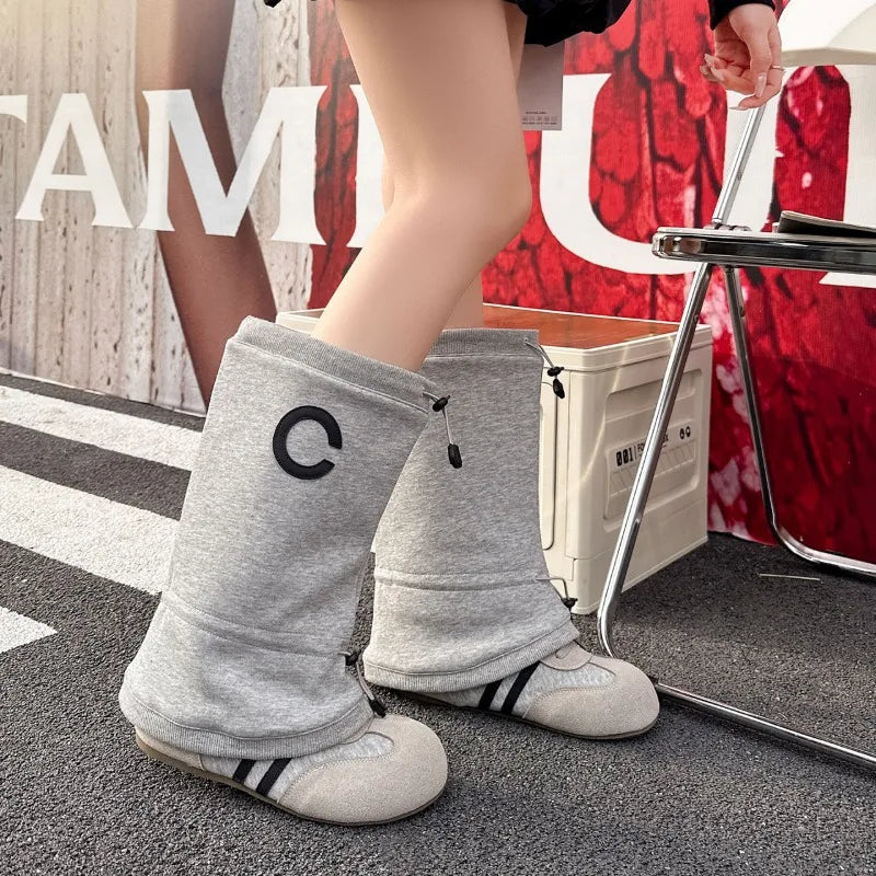 Women’s Fashion Slouchy Mid Calf Flat Boots