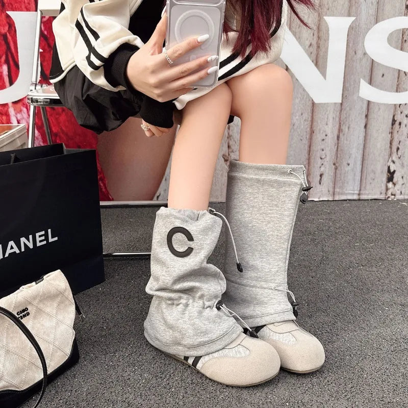 Women’s Fashion Slouchy Mid Calf Flat Boots