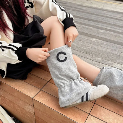 Women’s Fashion Slouchy Mid Calf Flat Boots