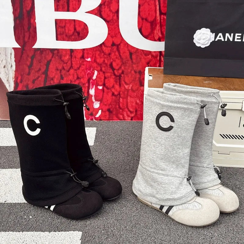 Women’s Fashion Slouchy Mid Calf Flat Boots