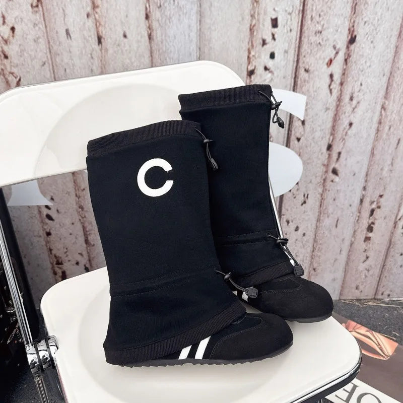 Women’s Fashion Slouchy Mid Calf Flat Boots
