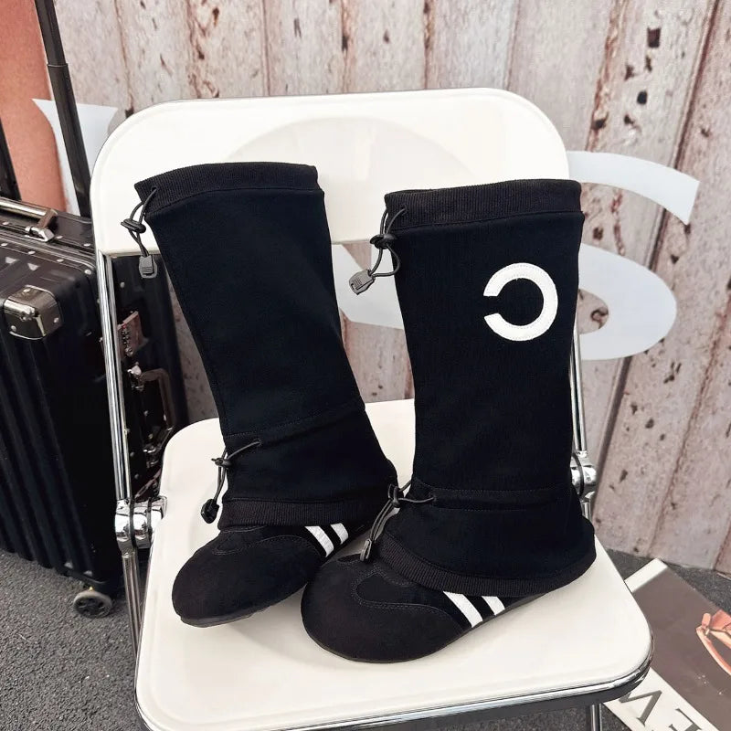 Women’s Fashion Slouchy Mid Calf Flat Boots