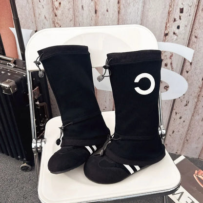 Women’s Fashion Slouchy Mid Calf Flat Boots