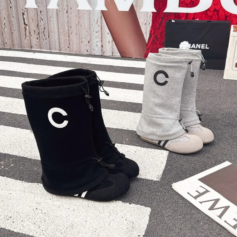 Women’s Fashion Slouchy Mid Calf Flat Boots