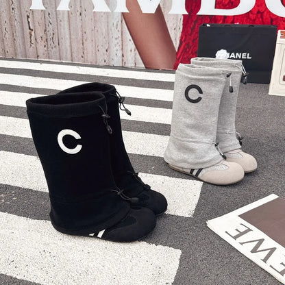 Women’s Fashion Slouchy Mid Calf Flat Boots