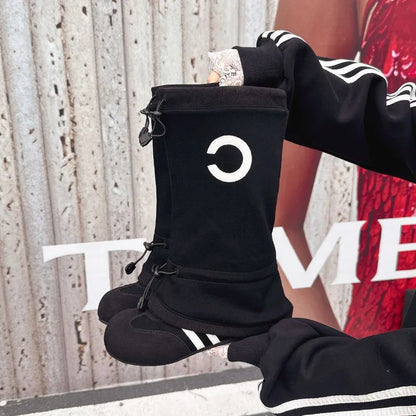 Women’s Fashion Slouchy Mid Calf Flat Boots