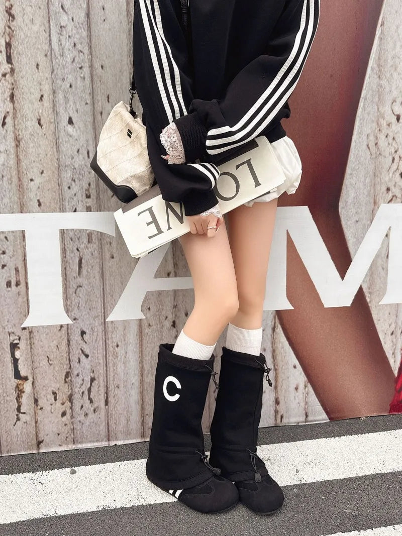 Women’s Fashion Slouchy Mid Calf Flat Boots