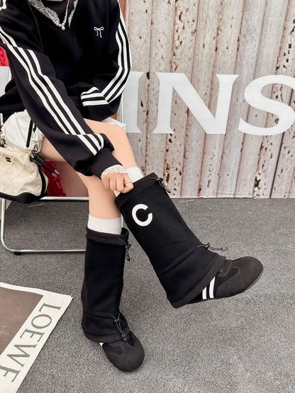 Women’s Fashion Slouchy Mid Calf Flat Boots