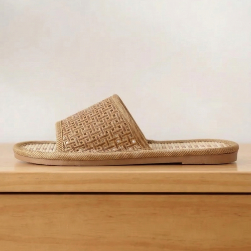 Aloueta Unisex Pattern Bamboo Base Slippers For Daily Comfort