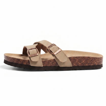 Aloueta Women's Sand Leather Cork Sandals For Daily Strides