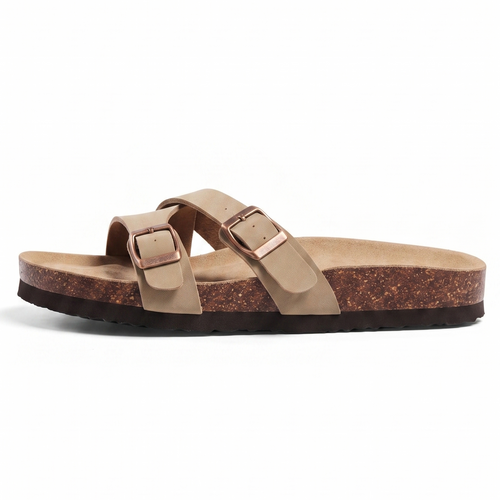 Aloueta Women's Sand Leather Cork Sandals For Daily Strides