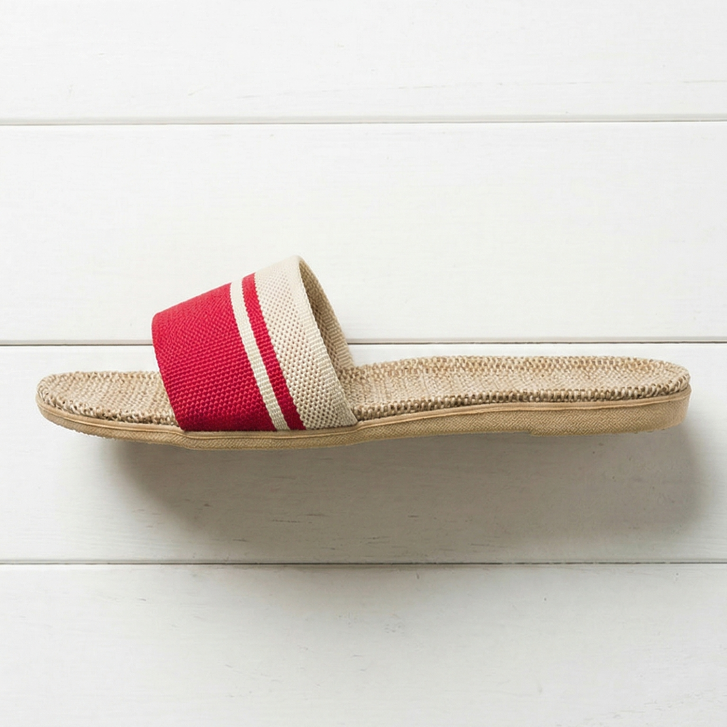 Aloueta Unisex Hot Red Straw Singleband Slippers For Daily Comfort