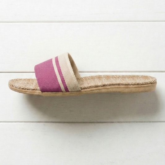 Aloueta Unisex Peach Straw Singleband Slippers For Daily Comfort
