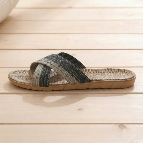 Aloueta Unisex Shade Straw Crossband Slippers For Daily Comfort