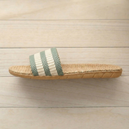 Aloueta Unisex Leaf Straw Singleband Slippers For Daily Comfort