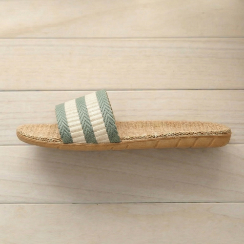 Aloueta Unisex Leaf Straw Singleband Slippers For Daily Comfort