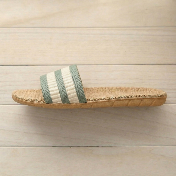 Aloueta Unisex Leaf Straw Singleband Slippers For Daily Comfort