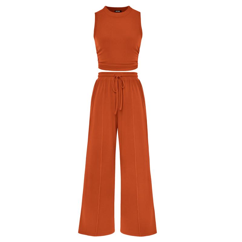 Summer Casual Women's Pants Sets Fashionable Solid