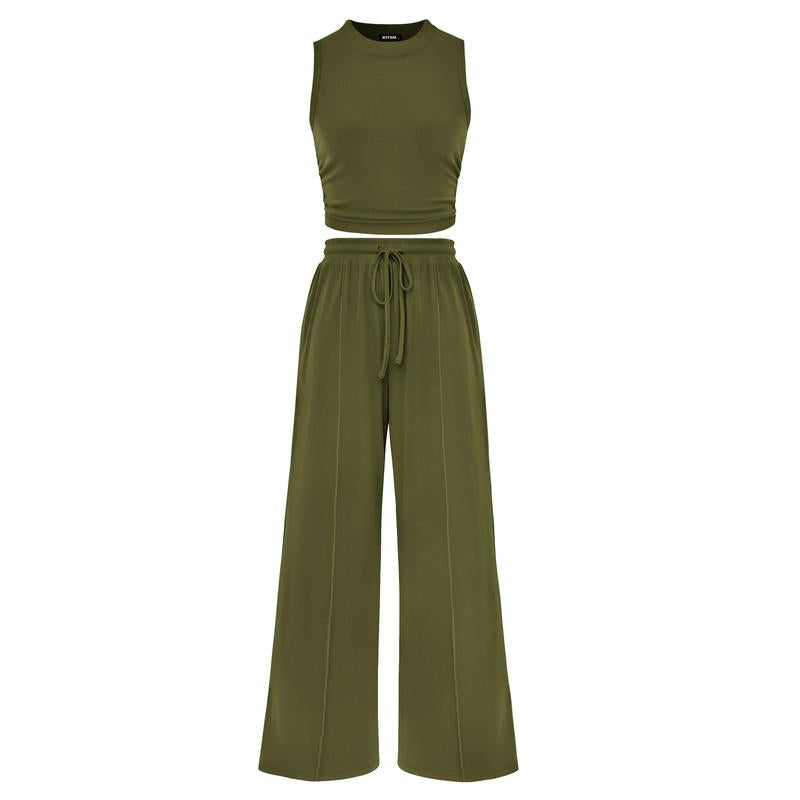 Summer Casual Women's Pants Sets Fashionable Solid
