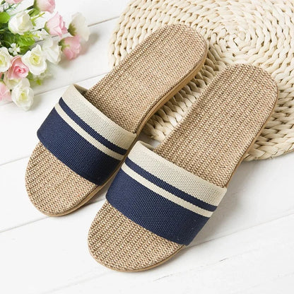 Aloueta Unisex Deep Sea Straw Singleband Slippers For Daily Comfort