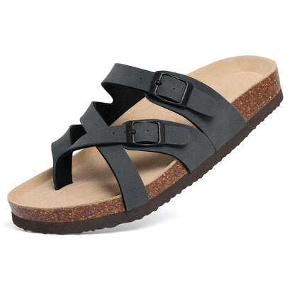Aloueta Women's Shade Leather Cork Sandals For Daily Strides