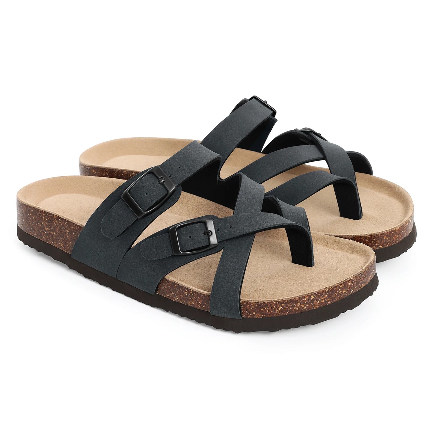 Aloueta Women's Shade Leather Cork Sandals For Daily Strides