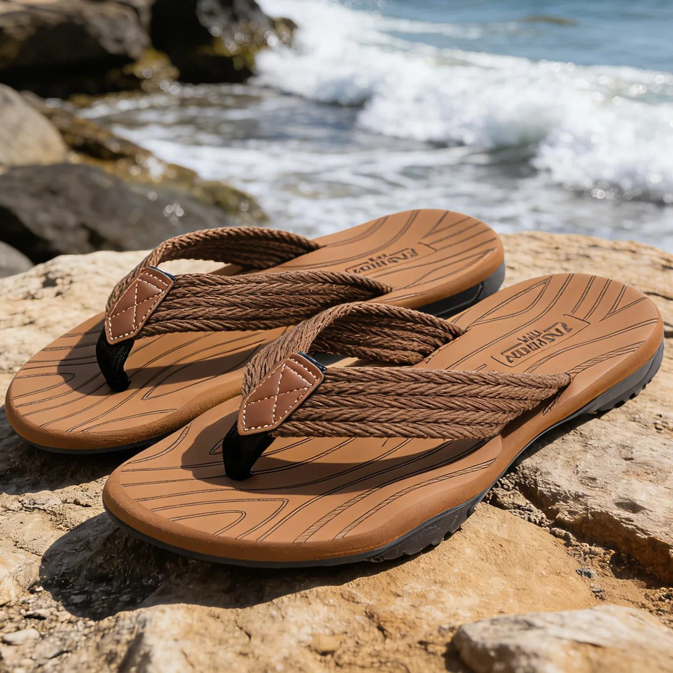 Aloueta Men's Sand Flip Flops For Summer Wanderlust