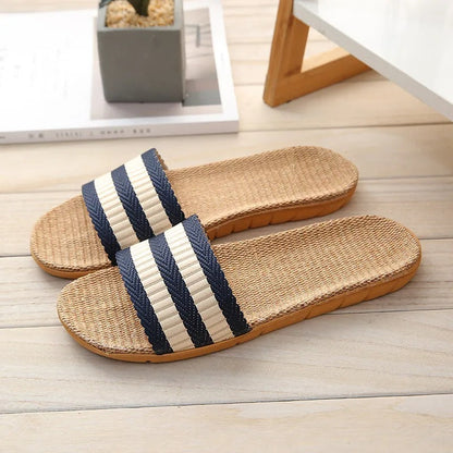 Aloueta Unisex Deep Sea Straw Singleband Slippers For Daily Comfort