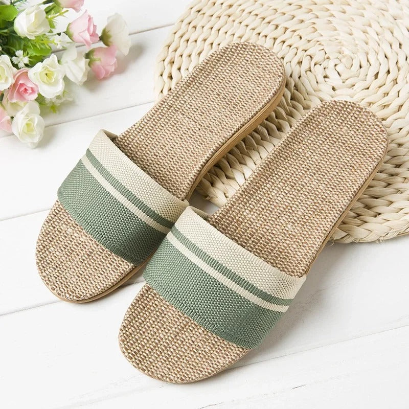 Aloueta Unisex Lime Straw Singleband Slippers For Daily Comfort