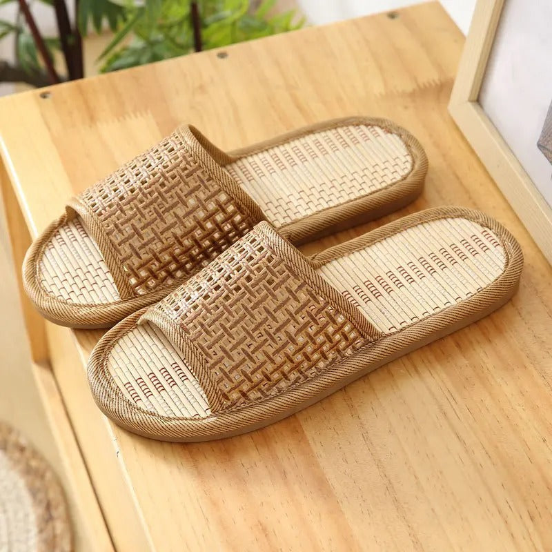 Aloueta Unisex Pattern Bamboo Base Slippers For Daily Comfort